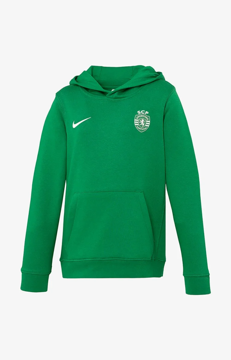 Hoodie Algodão Verde Emblema Monocromático - Criança