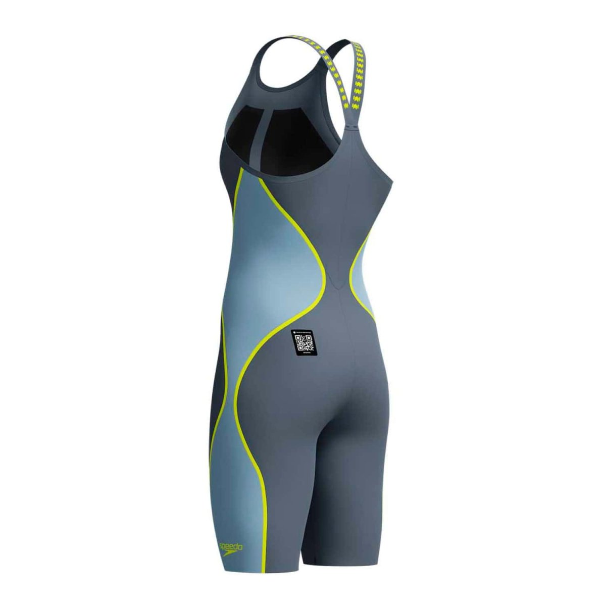 Speedo Fastskin LZR Pure Intent 2.0 Cinza Azul Amarelo Costas Fechadas - Image 3