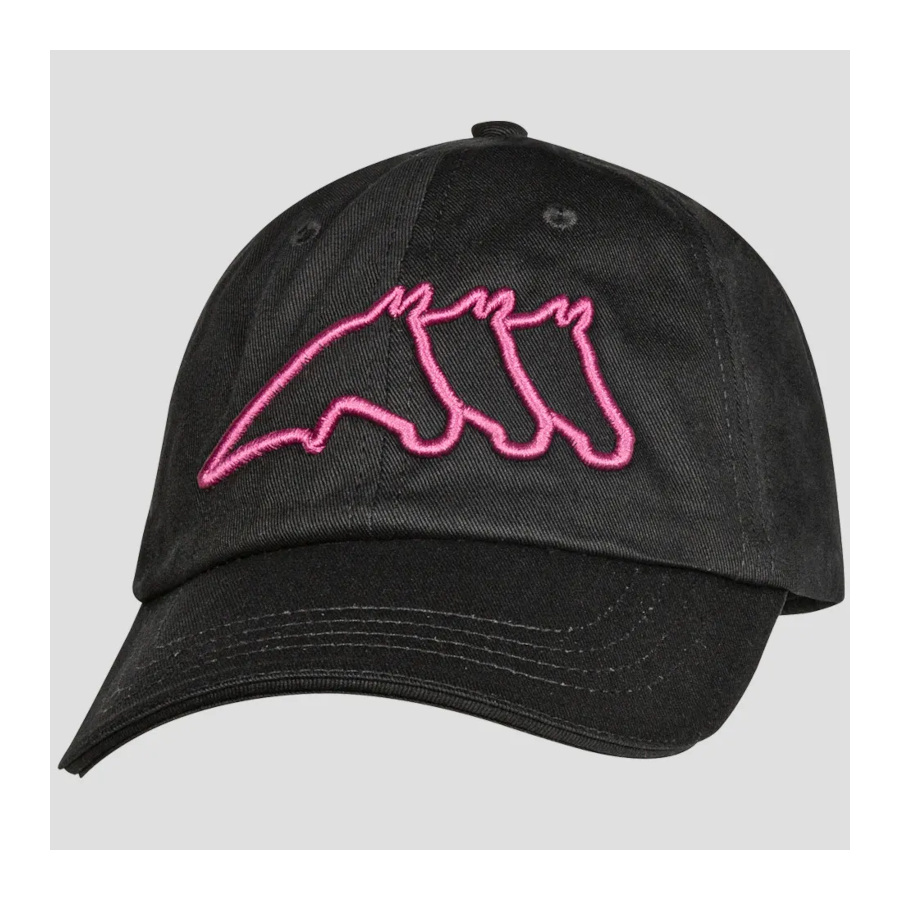 BONÉ EQUILINE PRETO COM LOGOTIPO ROSA