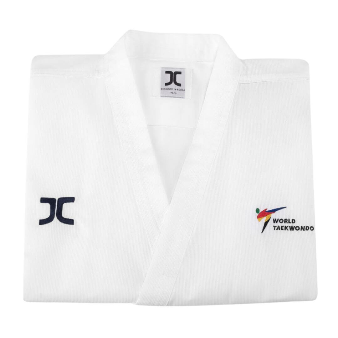 Dobok Taekwondo Poomsae JC (Gola Branca) – WT